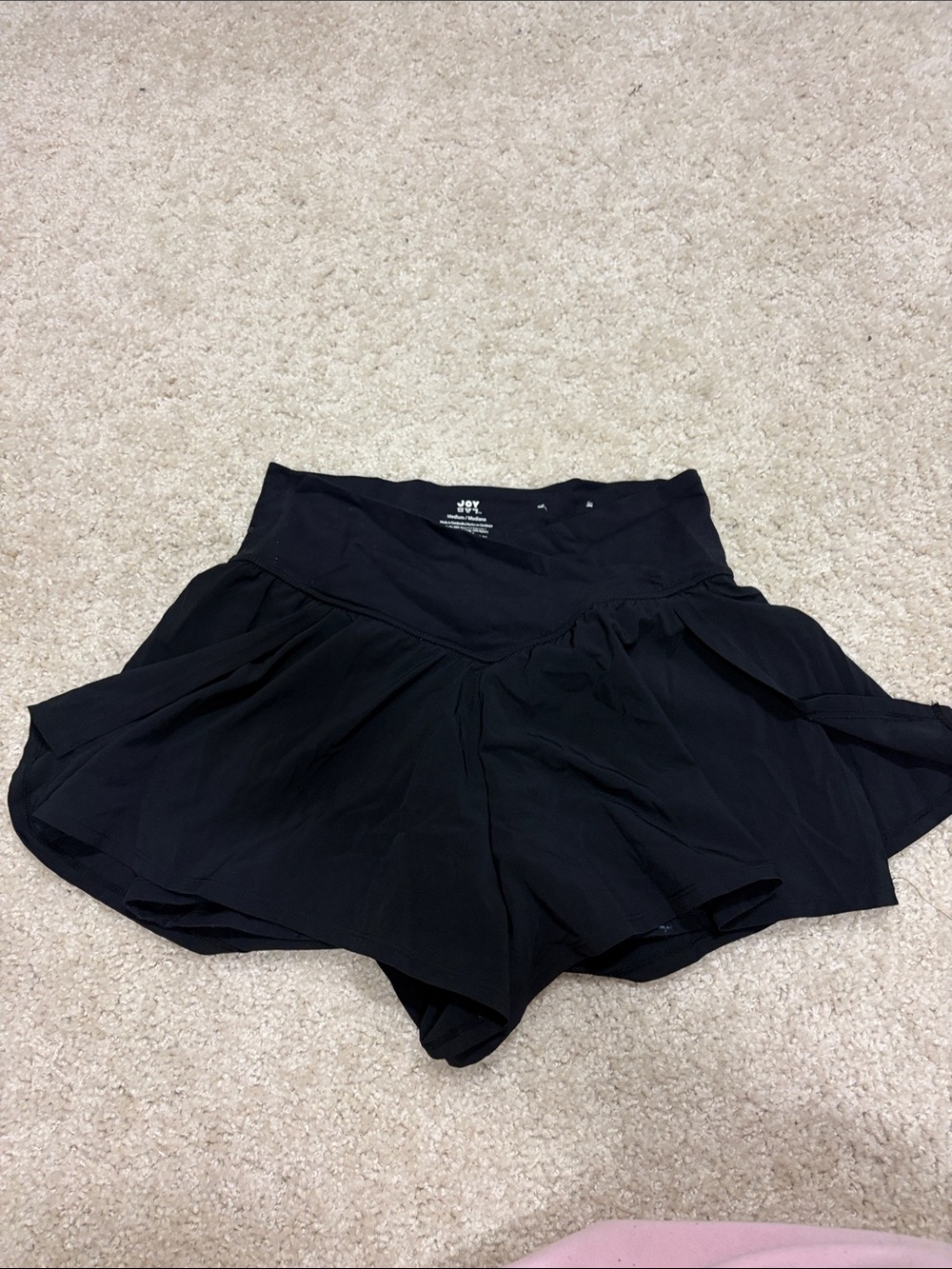 JoyLab Black High-Waist Layered Skort Shorts